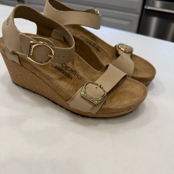 Birkenstock Papillio Soley Leather Wedge Sandals Size US 6-6.5 EU 37 BRAND NEW - Picture 4 of 15